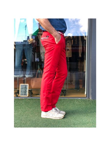 Pantalones chinos ajustados de algodón Mason's rojo