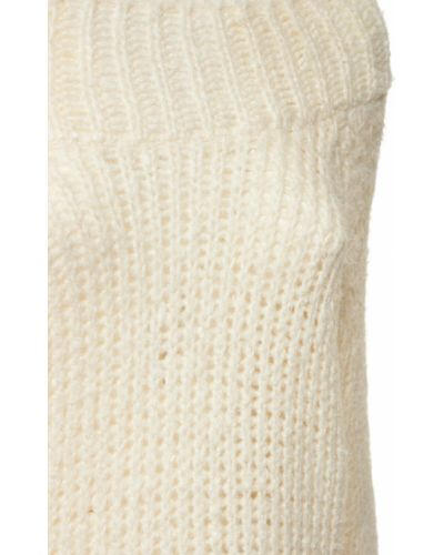 Копринен ленен пуловер Ann Demeulemeester бяло
