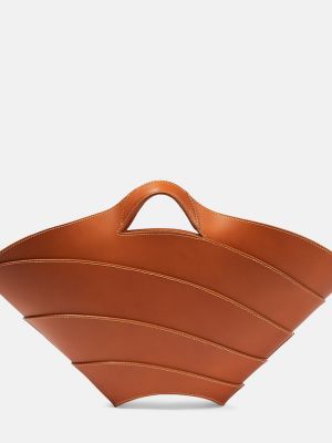 Kožená nákupná taška Alaã¯a hnedá