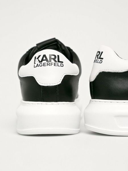 Botine din piele Karl Lagerfeld negru
