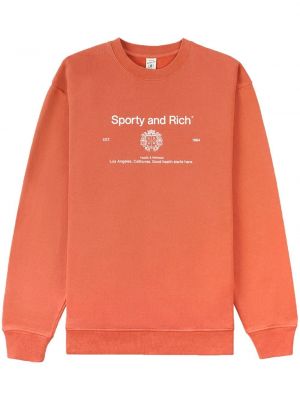 Sweatshirt mit print mit rundem ausschnitt Sporty & Rich orange