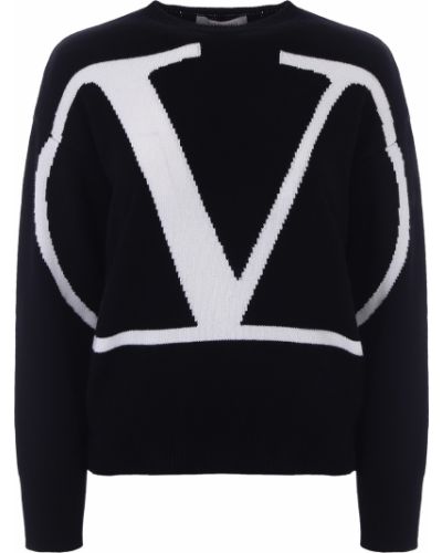 Кашемировый свитер с принтом Valentino, черный