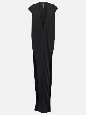 Bavlnené dlouhé šaty Rick Owens čierna