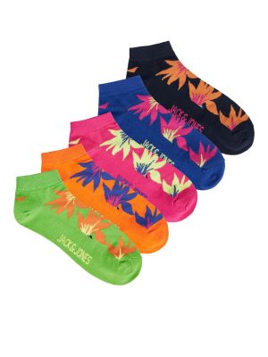 Trópusi mintás virágos zokni Jack & Jones zöld