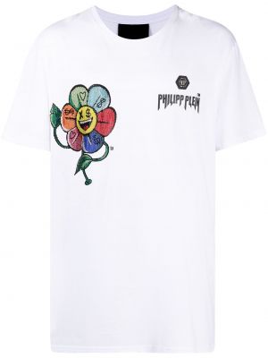 Camiseta de flores Philipp Plein blanco