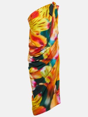 Midi haljina s cvjetnim printom s draperijom Dries Van Noten