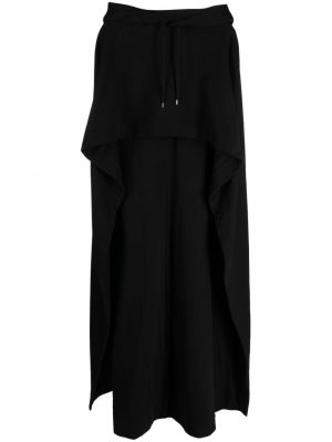 Asymetrický bavlněný kabát Saint Laurent černý