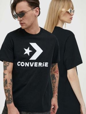 Хлопковая футболка Converse черная