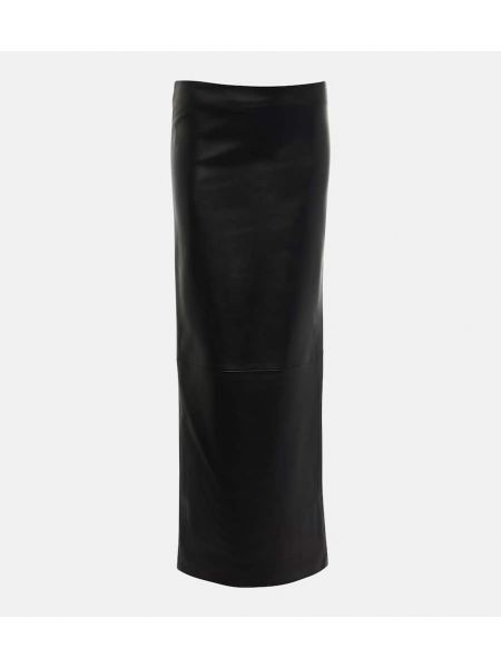 Kožená sukňa Mônot čierna