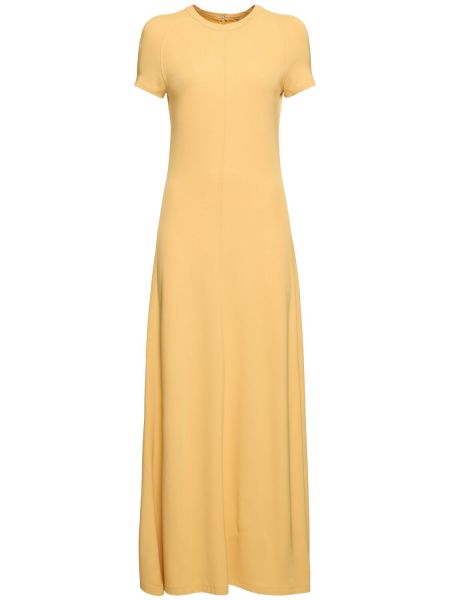 Sukienka długa z wiskozy z dżerseju Toteme żółta