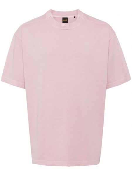 Rund hals broderet t-shirt Boss lilla