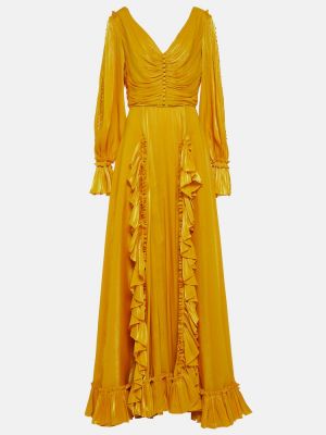 Dolga obleka Costarellos rumena