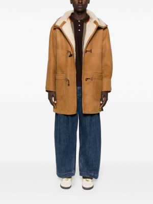 Semišový kabát s kapucí A.n.g.e.l.o. Vintage Cult hnědý
