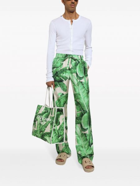 Hedvábné kalhoty s potiskem Dolce & Gabbana