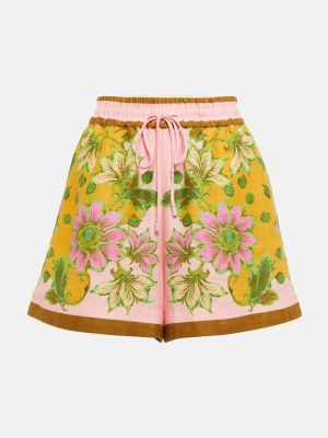 Pantaloncini di lino a fiori Alã©mais