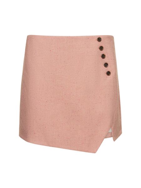 Falda con botones de viscosa The Garment rosa