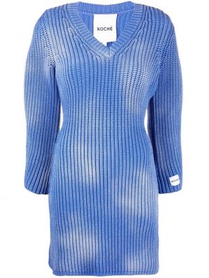 Chunky рокля с принт с tie-dye ефект Koché синьо