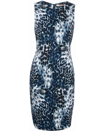 Vestido ajustado con estampado leopardo Roberto Cavalli azul