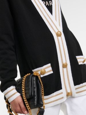 Cardigan en laine en cachemire oversize Balmain