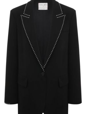 Шерстяной пиджак из вискозы Forte_forte черный