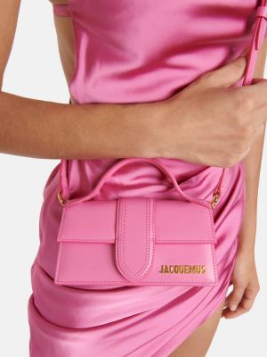 Кожаная сумка через плечо Jacquemus розовая