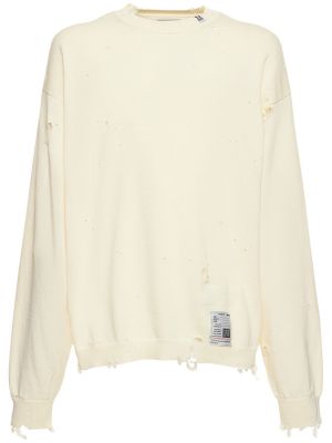 Sweter z przetarciami bawełniany Mihara Yasuhiro czarny