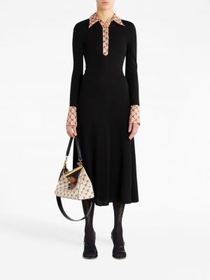 Sukienka midi z dżerseju Etro czarna