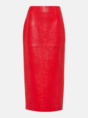 Kožená sukňa Prada červená