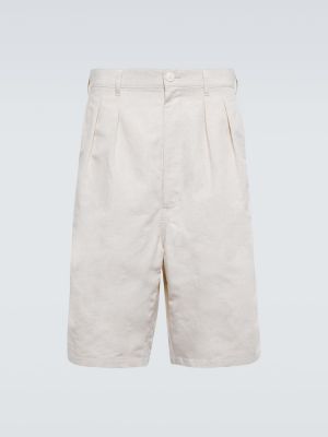 Shorts en lin en coton Comme Des Garçons Homme beige