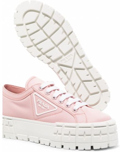 Zapatillas con plataforma Prada rosa