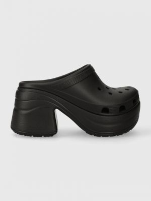 Papuci cu toc Crocs negru