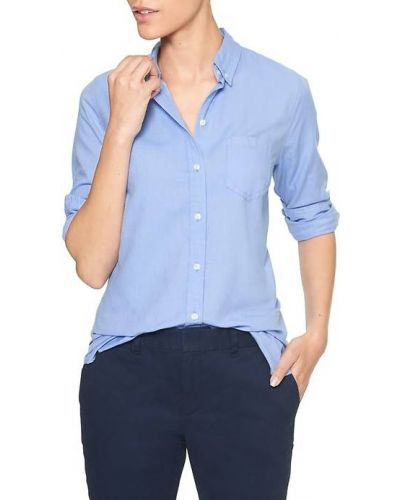 Рубашка с длинным рукавом Gap, синяя