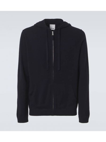 Kaşmir yün hoodie Allude mavi