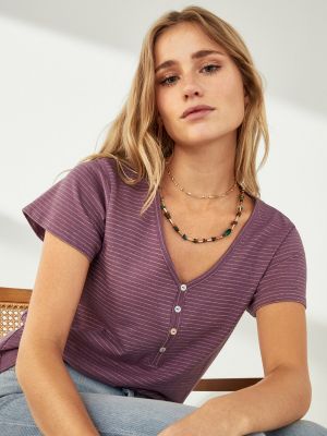 Camiseta de algodón manga corta Southern Cotton violeta