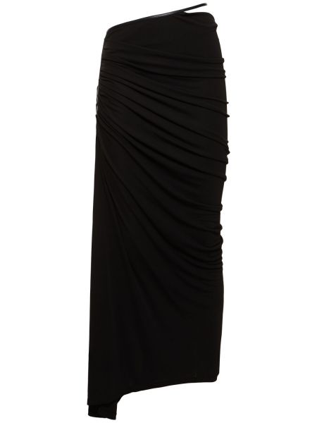 Drapované midi sukně Christopher Esber černé