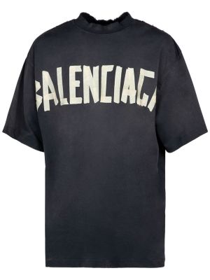 Camiseta de algodón de algodón Balenciaga negro