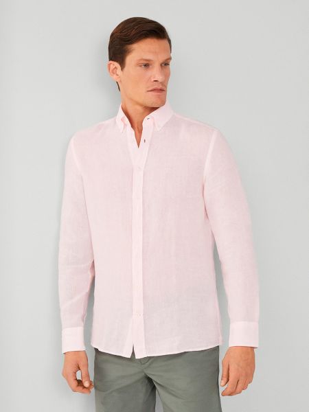 Camisa de lino Hackett rosa
