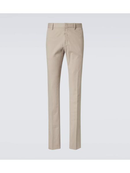 Puuvilla suoralahkeiset housut Zegna beige