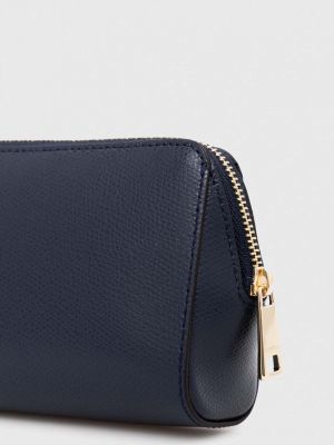 Usnjena kozmetična torbica Furla modra