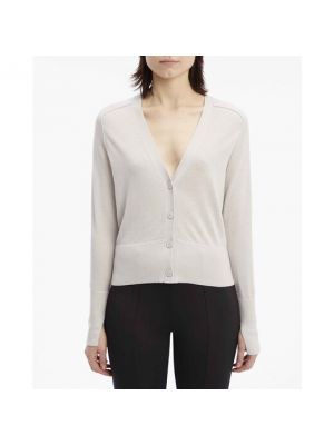 Cárdigan de lana slim fit de tela jersey Calvin Klein blanco