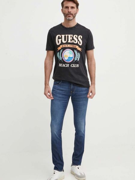 Pamučna majica Guess crna