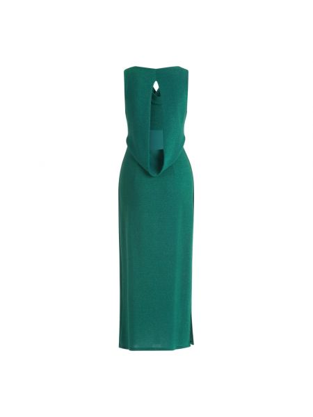 Sukienka długa z otwartymi plecami Vera Mont zielona
