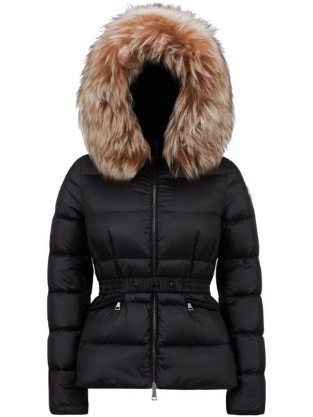 Kuşaklı ceket Moncler siyah