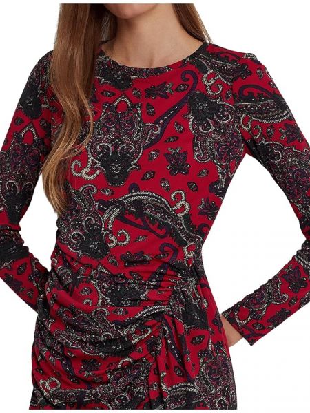 Классическое платье из джерси из джерси с узором пейсли Lauren Ralph Lauren красное