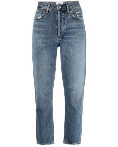 Straight leg jeans a vita alta Agolde blu