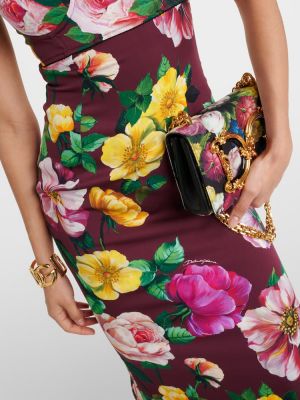 Vestido midi de seda de flores Dolce&gabbana