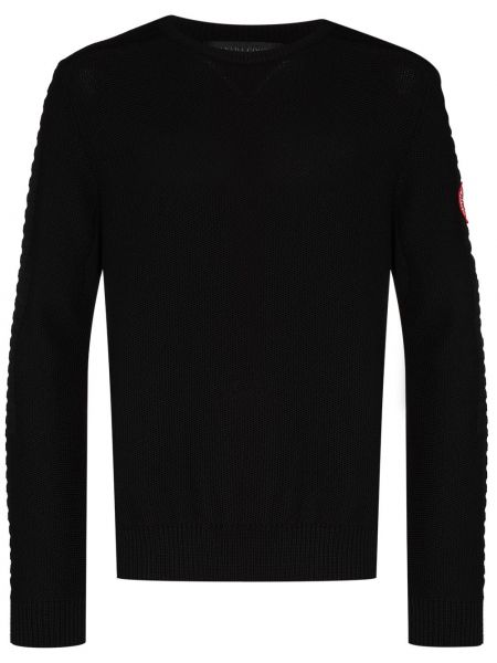 Вълнен пуловер от мерино вълна Canada Goose черно