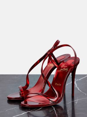 Lakierowane sandały skórzane Christian Louboutin czerwone