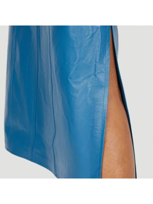 Falda de cuero de cuero sintético Jil Sander azul