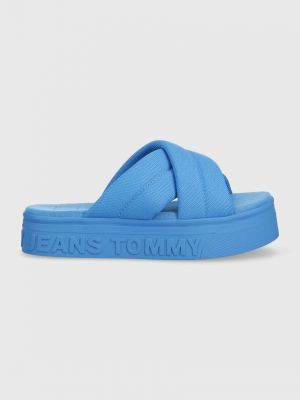 Чехли на платформе Tommy Jeans синьо